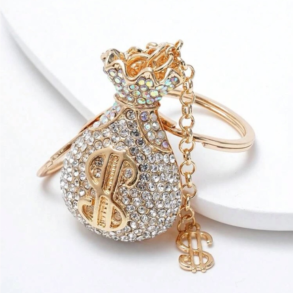 New Crystal Money Bag Keychain Purse Charm Bag Charm Gift Stocking Stuffer